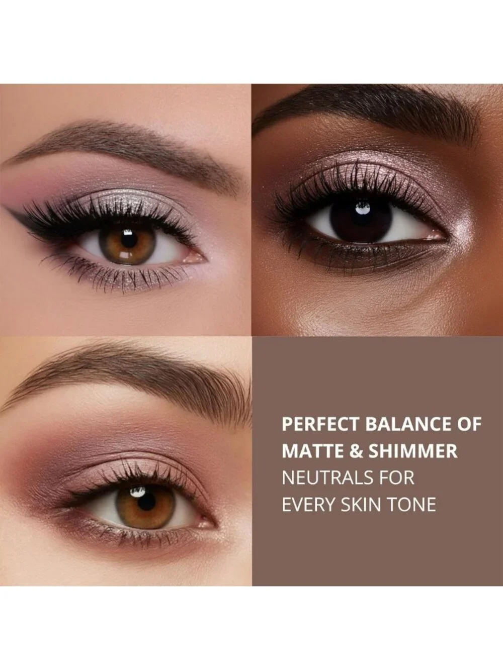 Nude Eyeshadow Palette - 12 Neutral Shimmer & Matte Vegan Shades for All Skin